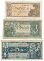 Szovjetunió 1938. 1R + 3R + 5R T:F-VG Soviet Union 1938. 1 Rouble + 3 Roubles + 5 Roubles C:F-VG Krause P#213, P#214, P#215