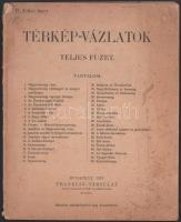 Térkép-vázlatok teljes füzet 1921 Franklin 39. térképpel. Kiadói papírborítóval.