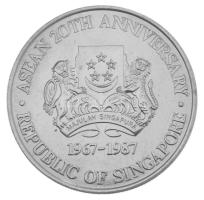 Szingapúr 1987. 10$ Cu-Ni "Az ASEAN 20. évfordulója" eredeti dísztokban T:UNC
Singapore 1...
