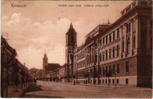 1906 Kolozsvár, Cluj; Kossuth Lajos utca, Unitárius kollégium. Lepage Lajos kiadása / street view, Unitarian boarding school (EK)