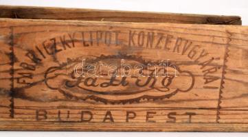 cca 1940 Fabriczky Lipót konzervgyára Budapest fadoboz, 32x16 cm