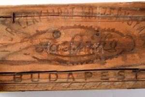 cca 1940 Fabriczky Lipót konzervgyára Budapest fadoboz, 32x16 cm