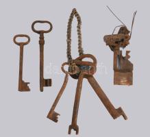 5 darab antik kulcs, ritka darabokkal.