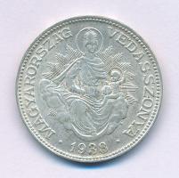 1938. 2P Ag "Madonna" T:XF,VF patina Adamo P7