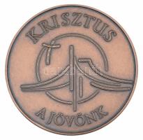 2023. "Ferenc pápa Magyarországon 2023 / Krisztus a jövőnk" bronz emlékérem tokban, sérült kapszulával (42,5mm) T:UNC