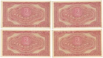 1920. 2K (4x) sorszámkövetők "2ab* 044 822177 - 2ab* 044 822180" T:AU,XF sarokhajlások
Hu...