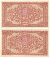 1920. 2K (2x) sorszámkövetők "2aa 015 637.684 - 2aa 015 637.685" T:XF hajtatlan, de élek m...