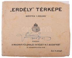 1941 Erdély térképe, tervezte és rajzolta: Kogutowicz Manó, az 1940-ben megállapított új határokkal. 1 : 900.000, Bp., Magyar Földrajzi Intézet Rt., eredeti borítékkal, 61,5x49 cm