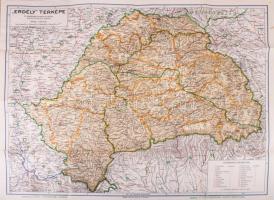 1941 Erdély térképe, tervezte és rajzolta: Kogutowicz Manó, az 1940-ben megállapított új határokkal....