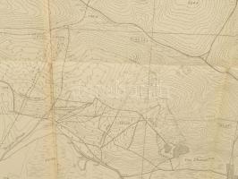 ca 1910 Dzikowiny, Lengyelország nagy méretű katonai térkép 84x70 cm