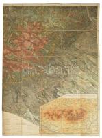 cca 1890 Übersicht der Tátra-Gebietes. A Magas Tátra nagy méretű litografált térképe vászonon. 75x52 cm / Large litho map of the Tatra