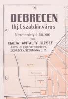 1949 Debrecen thj. f. város térképe, 1 : 20.000, kiadja: Antalfy József könyv- és papírkereskedése, ...
