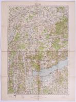 ca 1910-Pápa és a Balaton nyugati medencéje, katonai térkép 1:200 000 47x62 cm