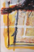 Misch Ádám (1935-1995): Minden, 1984. Vegyes technika, papír, jelezve középen lent. Üvegezett fakere...