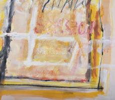 Misch Ádám (1935-1995): Minden, 1984. Vegyes technika, papír, jelezve középen lent. Üvegezett fakere...