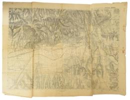 ca 1890 Pécs és környékének a katonai térképe 1:25 000 82x70 cm