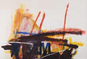 Misch Ádám (1935-1995): Kop (energikus hangulat), 1984. Vegyes technika, papír, jelezve középen lent...