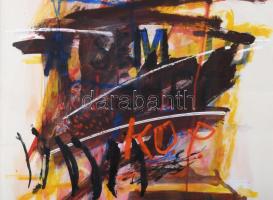 Misch Ádám (1935-1995): Kop (energikus hangulat), 1984. Vegyes technika, papír, jelezve középen lent...