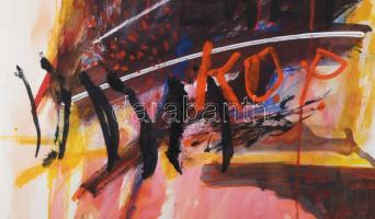 Misch Ádám (1935-1995): Kop (energikus hangulat), 1984. Vegyes technika, papír, jelezve középen lent...