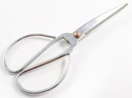 Fém szabászolló, h: 24 cm