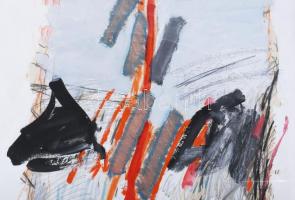 Misch Ádám (1935-1995): Most (Hajóson egyszer kétszer), 1984. Akril, akvarell, ceruza, kréta, papír,...