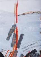 Misch Ádám (1935-1995): Most (Hajóson egyszer kétszer), 1984. Akril, akvarell, ceruza, kréta, papír,...