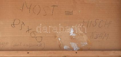 Misch Ádám (1935-1995): Most (Hajóson egyszer kétszer), 1984. Akril, akvarell, ceruza, kréta, papír,...