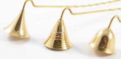 3 darab klf réz gyertyakoppintó, h: 27 cm