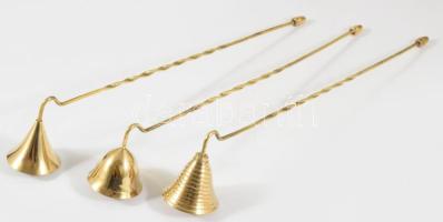 3 darab klf réz gyertyakoppintó, h: 27 cm