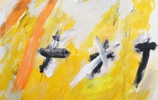 Misch Ádám (1935-1995): Felfelé (cím nélkül), 1989. Vegyes technika, papír, jelezve balra lent. 59,5...