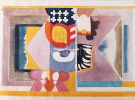 Misch Ádám (1935-1995): Bábuk (cím nélkül), 1975. Akvarell, ceruza, papír, jelezve jobbra lent. 50×66,5 cm.