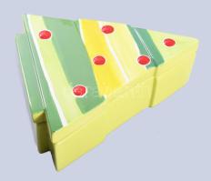 Ritzenhoff Flirt karácsonyfa alakú díszdoboz, jelzett, hibátlan, 21x18 cm