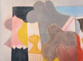 Misch Ádám (1935-1995): Átalakulások, 1975. Akvarell, ceruza, papír, jelezve jobbra lent. Paszpartub...