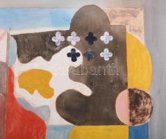 Misch Ádám (1935-1995): Átalakulások, 1975. Akvarell, ceruza, papír, jelezve jobbra lent. Paszpartub...