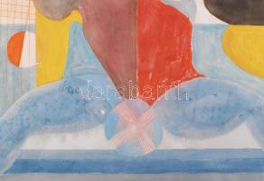 Misch Ádám (1935-1995): Átalakulások, 1975. Akvarell, ceruza, papír, jelezve jobbra lent. Paszpartub...