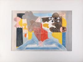 Misch Ádám (1935-1995): Átalakulások, 1975. Akvarell, ceruza, papír, jelezve jobbra lent. Paszpartub...