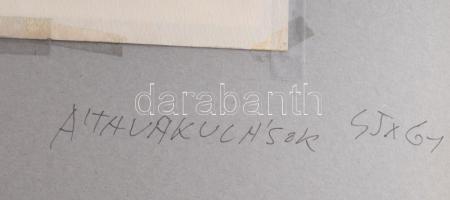 Misch Ádám (1935-1995): Átalakulások, 1975. Akvarell, ceruza, papír, jelezve jobbra lent. Paszpartub...