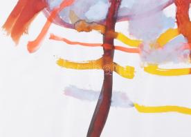 Misch Ádám (1935-1995): Összfonódás, 1991. Akril, ceruza, papír, jelezve jobbra lent. Hátoldalán Mis...