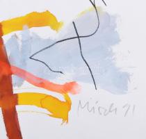 Misch Ádám (1935-1995): Összfonódás, 1991. Akril, ceruza, papír, jelezve jobbra lent. Hátoldalán Mis...