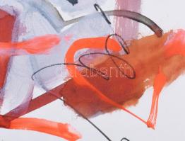 Misch Ádám (1935-1995): Összfonódás, 1991. Akril, ceruza, papír, jelezve jobbra lent. Hátoldalán Mis...