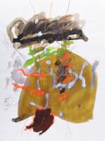 Misch Ádám (1935-1995): Maradjon így/So soll es bleiben, 1991. Akril, ceruza, papír, jelezve jobbra lent. Hátoldalán Misch Ádám autográf feliratával. 70×50 cm.