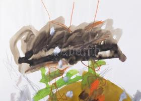 Misch Ádám (1935-1995): Maradjon így/So soll es bleiben, 1991. Akril, ceruza, papír, jelezve jobbra ...