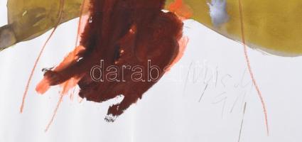 Misch Ádám (1935-1995): Maradjon így/So soll es bleiben, 1991. Akril, ceruza, papír, jelezve jobbra ...