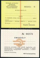cca 1980-1990 2 db MÁV utazási engedély, kitöltetlen