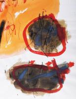 Misch Ádám (1935-1995): Cím nélkül, 1992. Vegyes technika, papír, jelezve balra lent. 62×48 cm