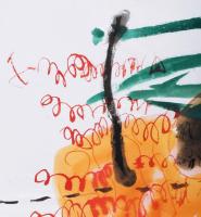 Misch Ádám (1935-1995): Cím nélkül, 1992. Vegyes technika, papír, jelezve balra lent. 62×48 cm