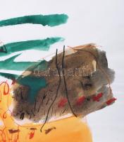 Misch Ádám (1935-1995): Cím nélkül, 1992. Vegyes technika, papír, jelezve balra lent. 62×48 cm