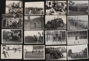 cca 1950-1970 Vállalati futballéletet bemutató fotók, Ganz és Férfiruhagyár, 20 db, 6,5×9,5 és 9×13,5 cm közötti méretekben