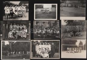 cca 1950-1970 Vállalati futballéletet bemutató fotók, Ganz és Férfiruhagyár, 20 db, 6,5×9,5 és 9×13,...