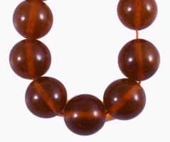 Nagyszemű régi borostyán nyaklánc